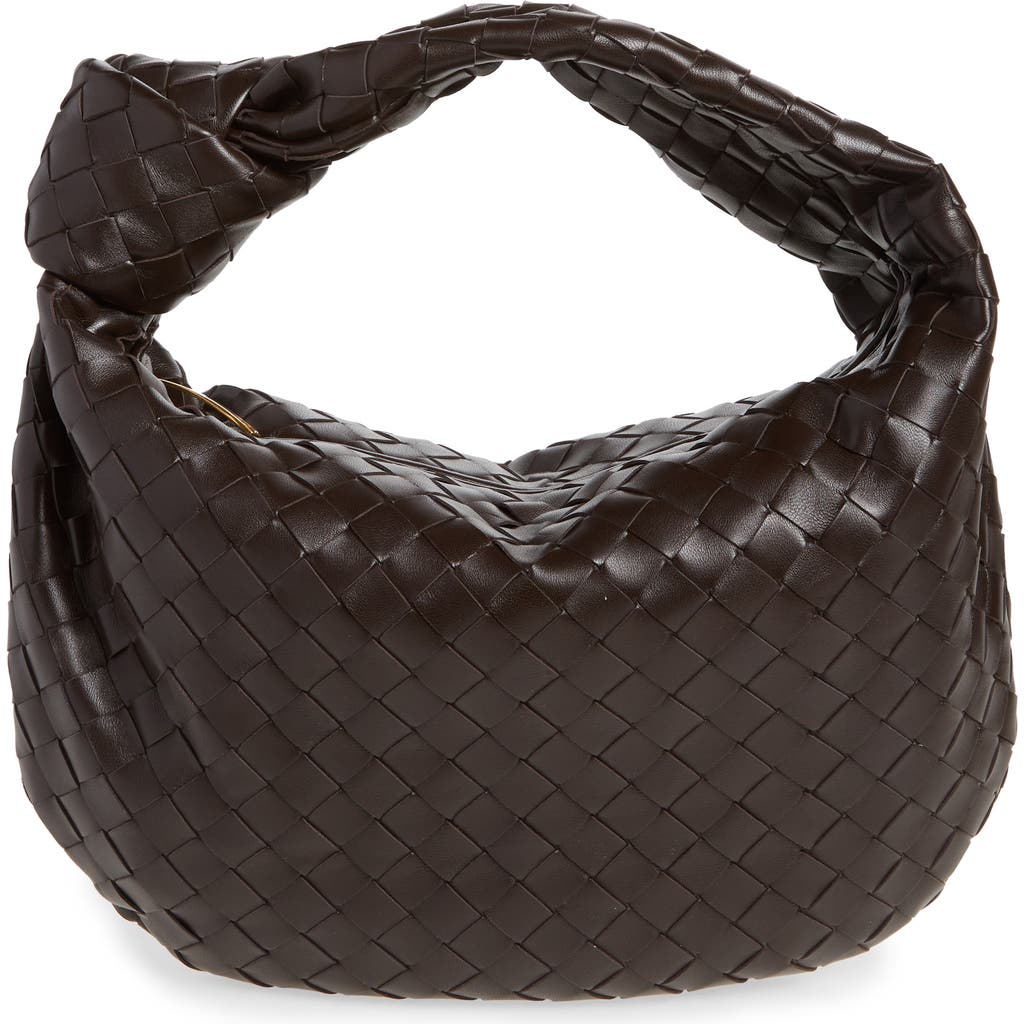 Bottega Veneta Teen Jodie Intrecciato Leather Hobo In 2132 Fondant-gold