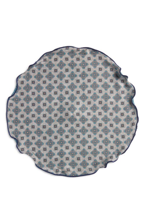 EDWARD ARMAH EDWARD ARMAH QUATREFOILE HERRINGBONE REVERSIBLE SILK POCKET CIRCLE 