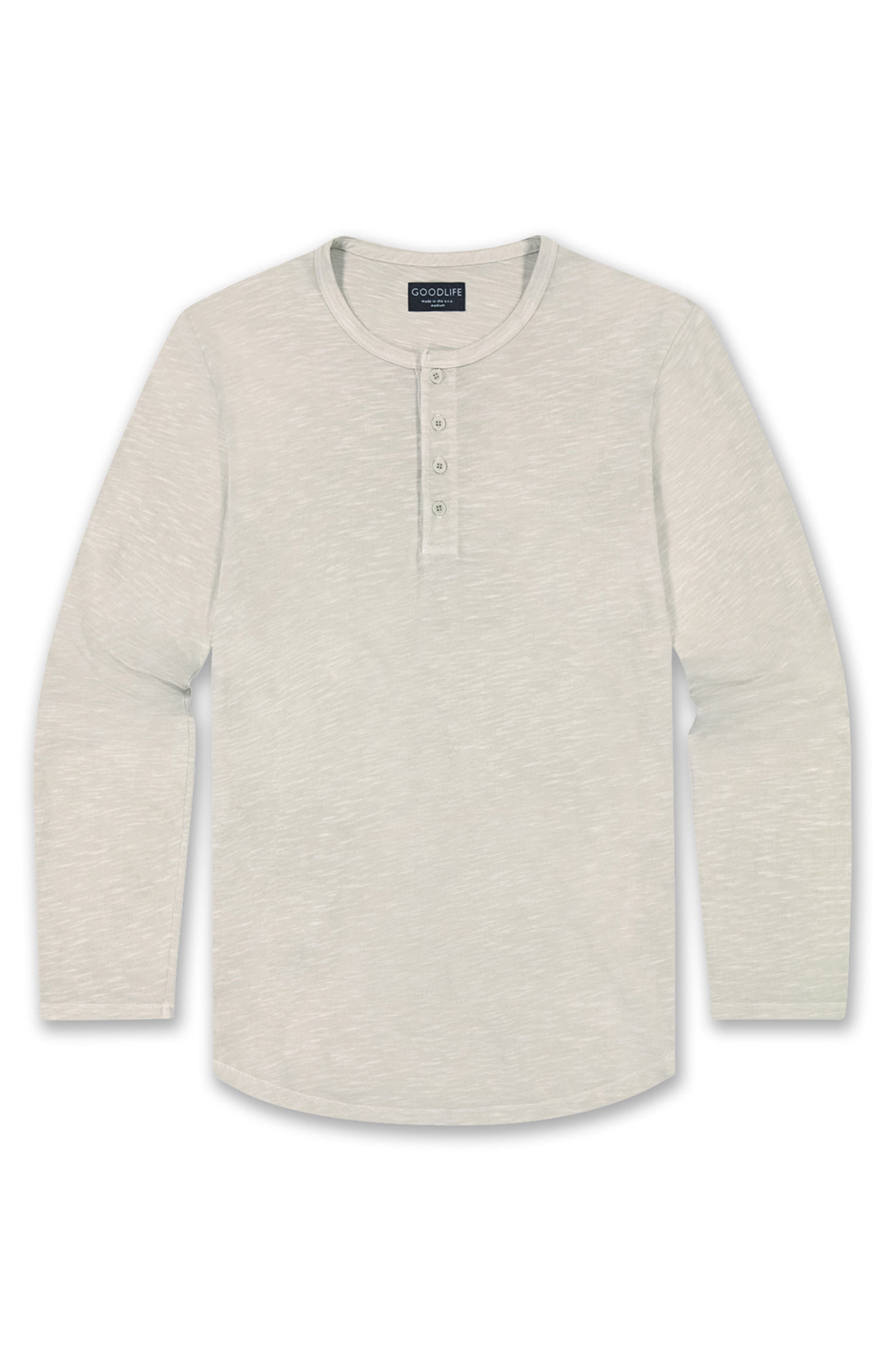 Goodlife Sun-Faded Long Sleeve Slub Scallop Henley | Nordstrom