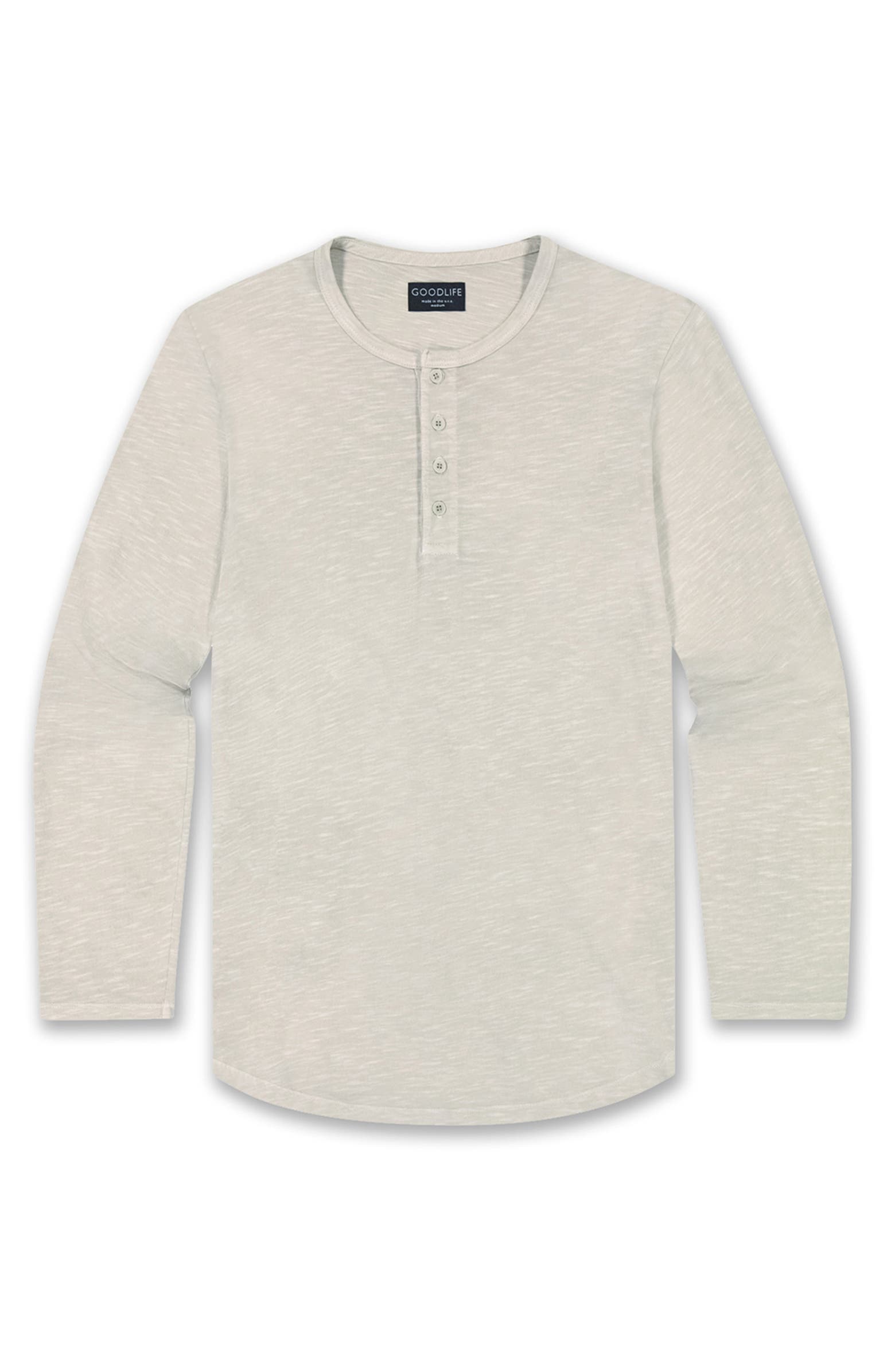 Goodlife Sun-Faded Long Sleeve Slub Scallop Henley | Nordstrom