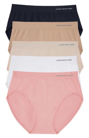 JONES NEW YORK JONES NEW YORK SEAMLESS 5-PACK HI-CUT BRIEFS