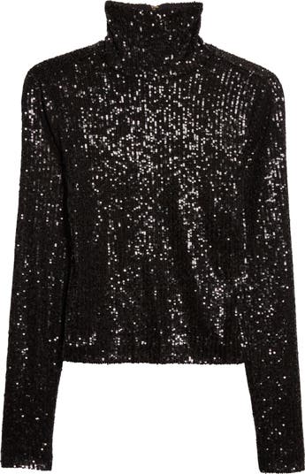 Black sparkly outlet turtleneck