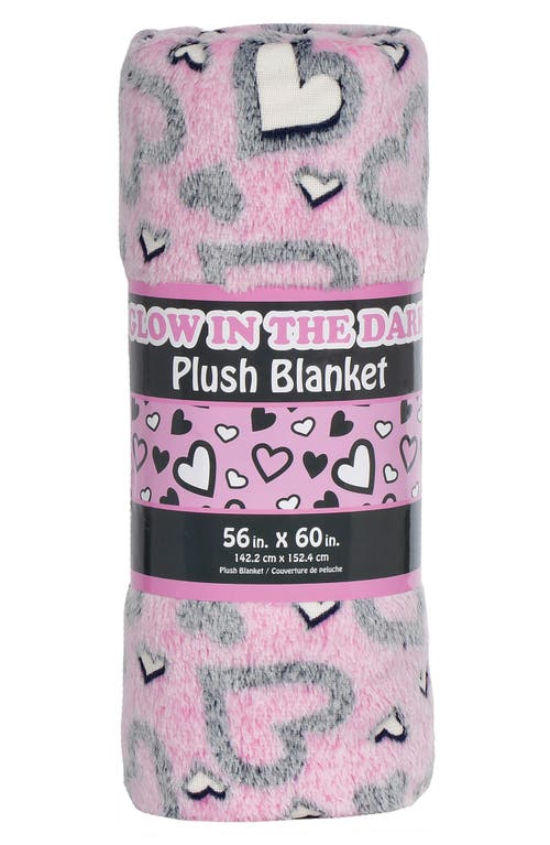 Iscream Hearts Glow in The Dark Plush Blanket in Pink at Nordstrom
