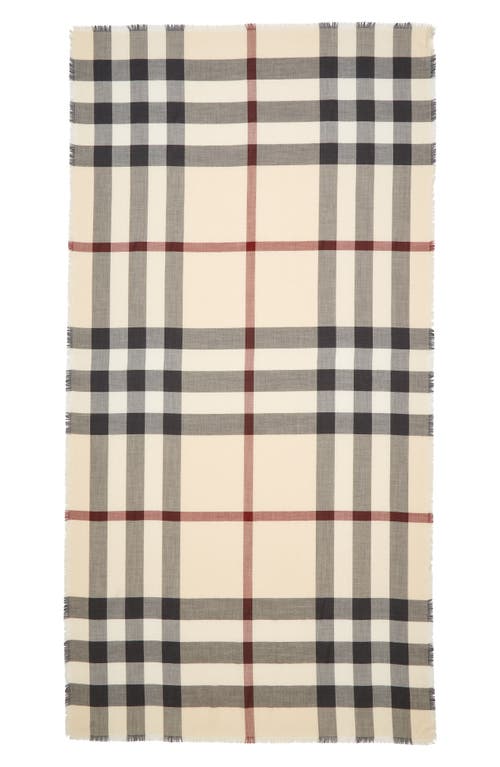 Shop Burberry Check Lightweight Cashmere & Silk Scarf In Stone