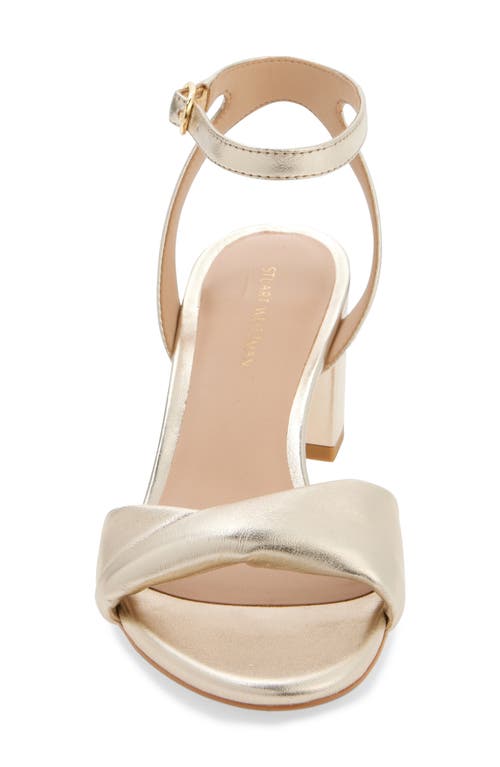Stuart Weitzman Everly Block Heel Sandal In Platino