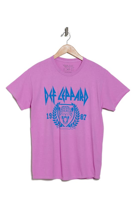 Vinyl Icons Def Leppard Laurel Graphic T-shirt In Pink
