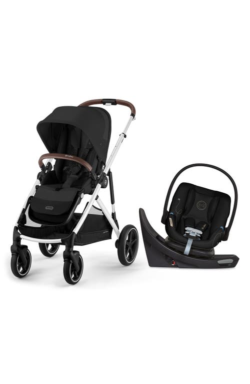 CYBEX Gazelle S Stroller + Aton G Swivel Infant Car Seat Travel System in Moon Black