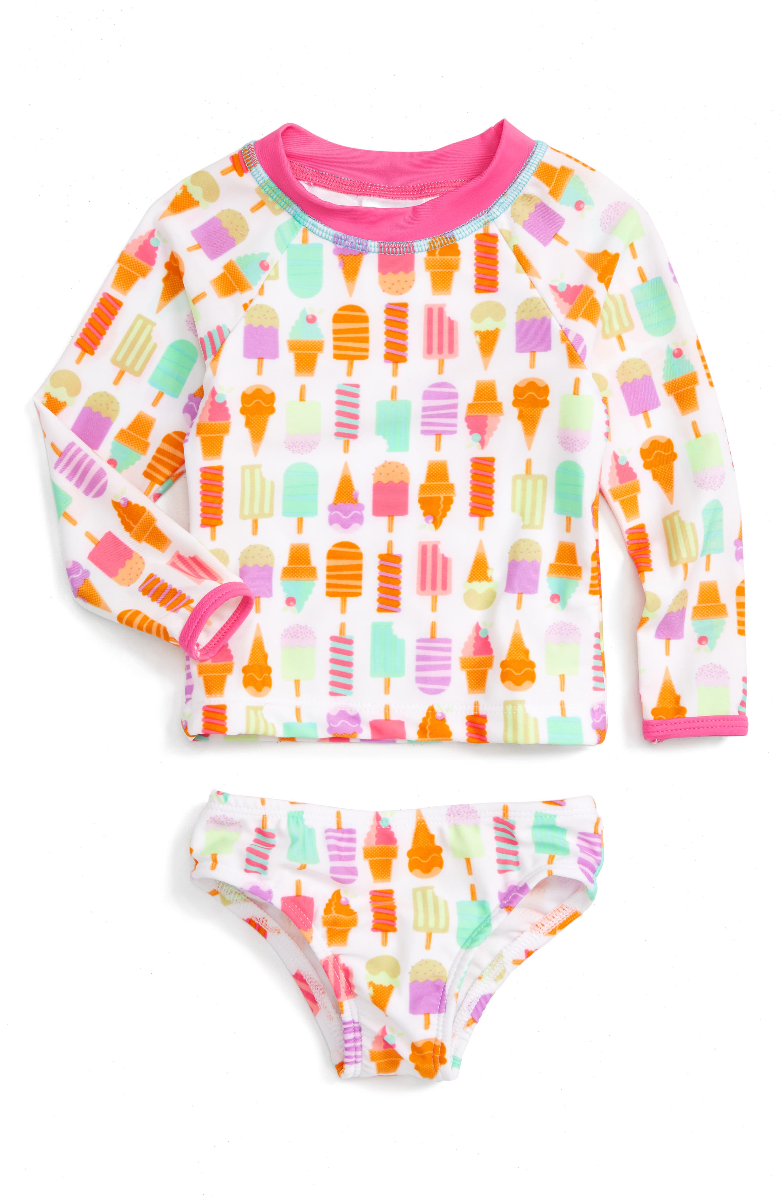 Sol Swim Ice Cream Galore TwoPiece Rashguard Swimsuit (Baby Girls