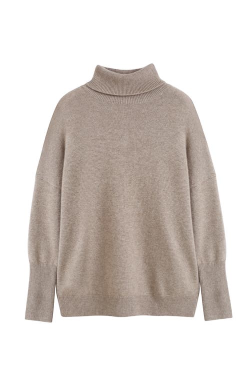 Shop Chinti & Parker Pure Cashmere Roll Neck Sweater In Soft Truffle