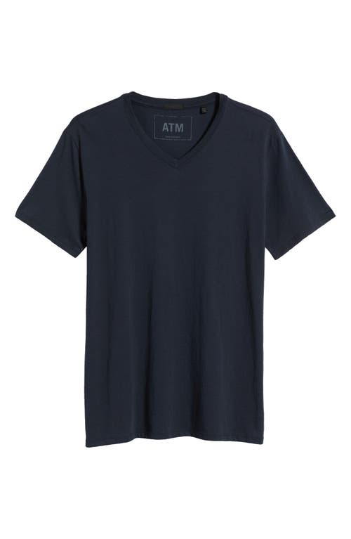 Shop Atm Anthony Thomas Melillo V-neck Cotton T-shirt In Midnight