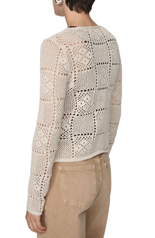 Shop Mango Cedar Open Stitch Sweater In Pastel Brown