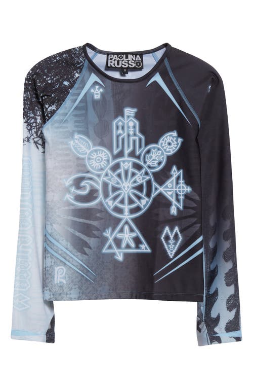 Shop Paolina Russo Raglan Sleeve Jersey Top In Ice/black