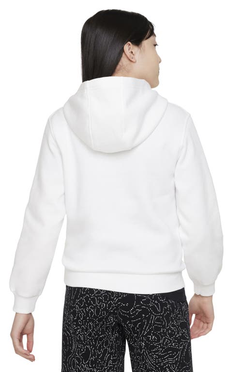 Shop Nike Kids' Club Fleece Hoodie In White/black