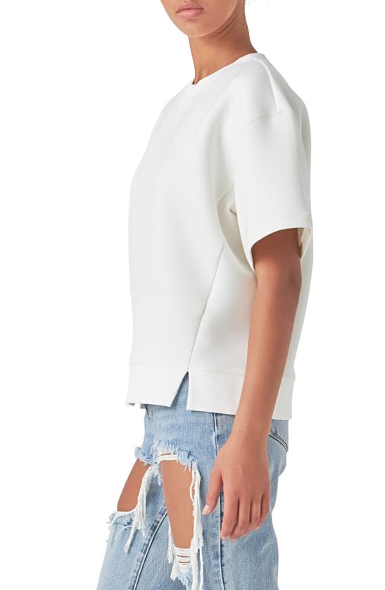 Grey Lab Scuba Short Sleeve Sweatshirt In Off White