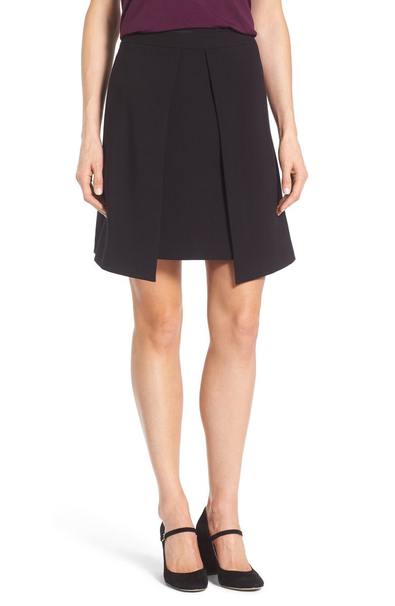 Halogen® Pleat Detail A-Line Skirt (Regular & Petite) | Nordstrom