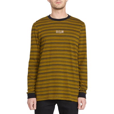 Volcom Fluxer Stripe Long Sleeve T-Shirt, Brown
