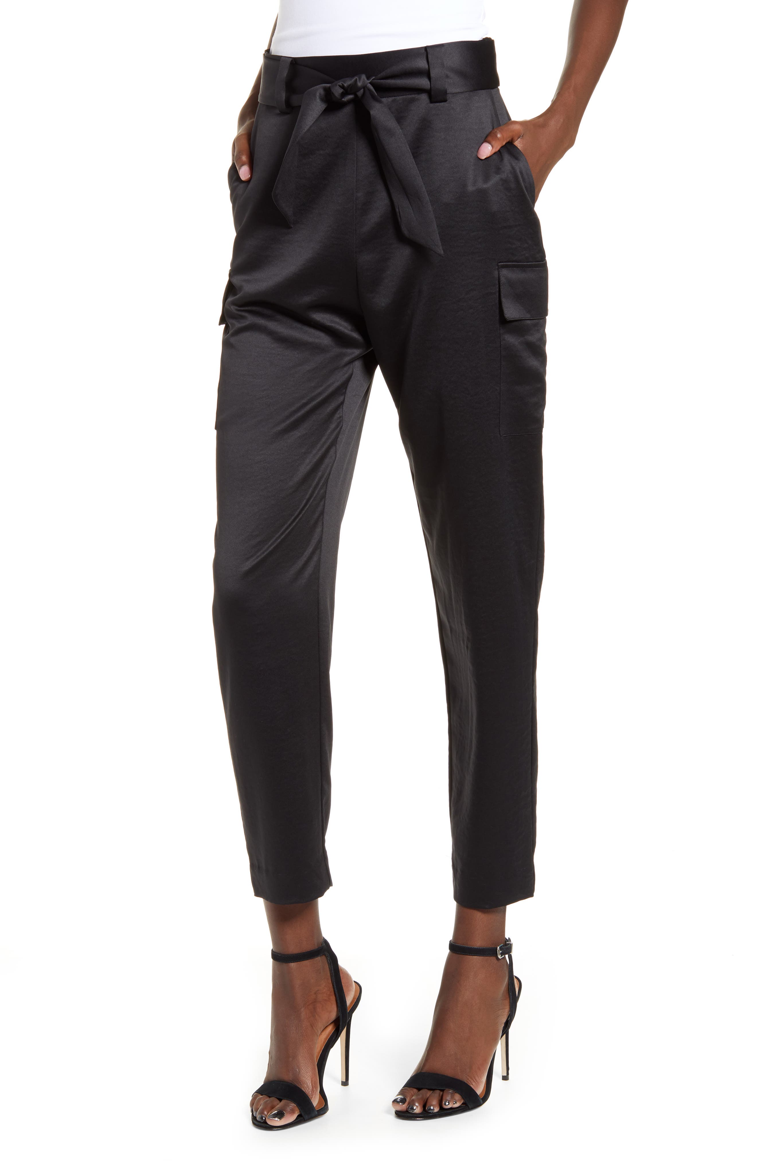 satin cargo pants mens