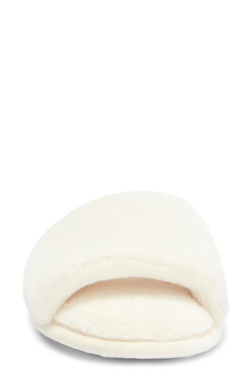 Shop Nordstrom Plush Faux Fur Slipper In Ivory Egret