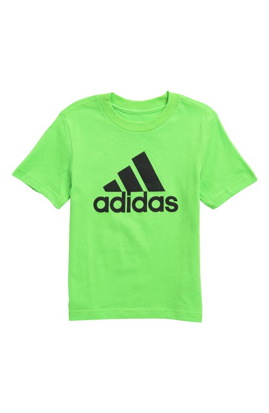 Shop Adidas Originals Adidas Kids' Logo Badge Graphic T-shirt In Bright Green