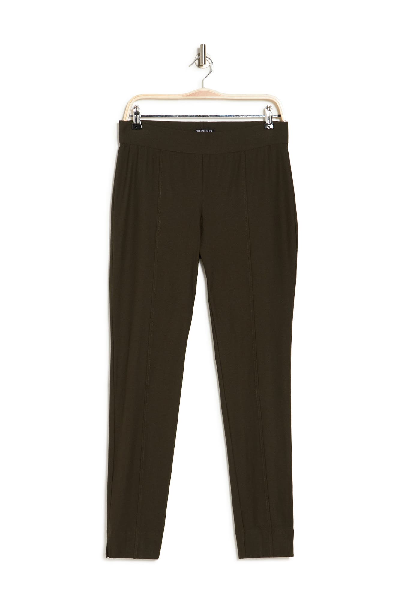 Eileen Fisher Stretch Crepe Pull-on Pants In Wdlnd