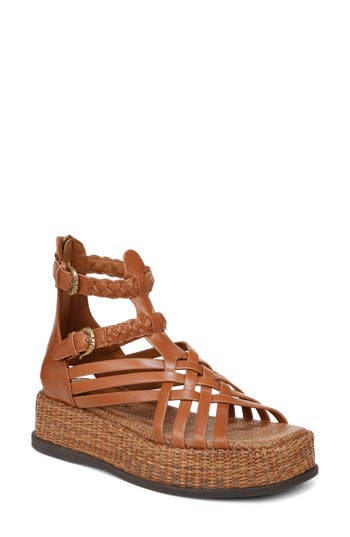 Sam Edelman Nicki Platform Sandal Saddle Leather In Saddle Se