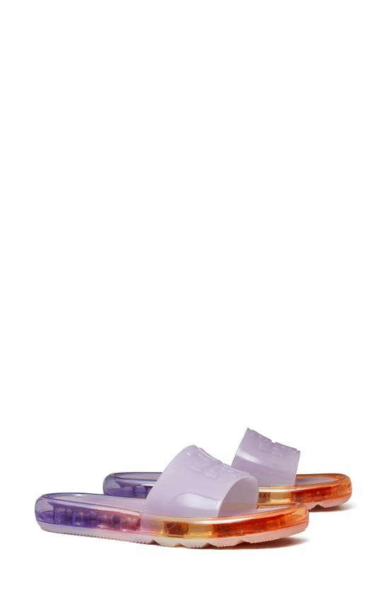 Tory Burch Clear Bubble Jelly Flat Sandals In Spring Lavender/multi ...