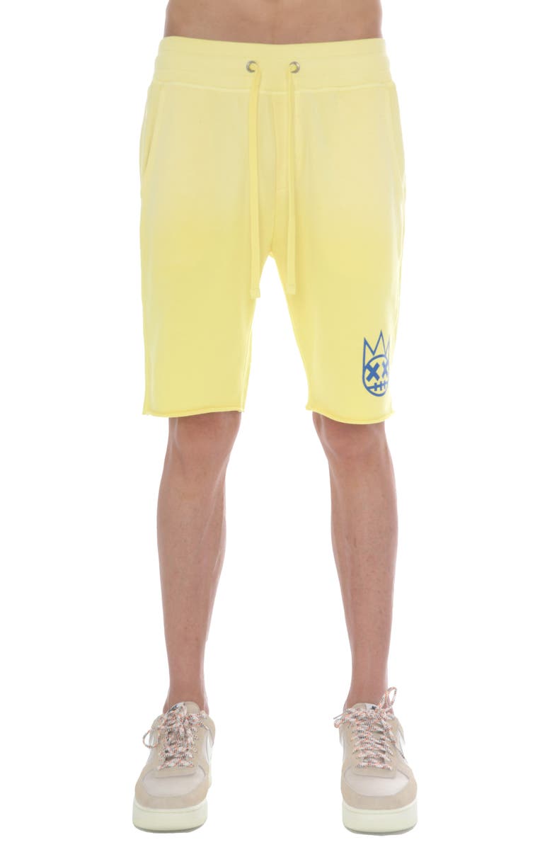 Cult of Individuality Cutoff Ombré Sweat Shorts, Main, color, Vintage Yellow