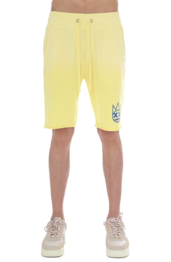 Shop Cult Of Individuality Cutoff Ombré Sweat Shorts In Vintage Yellow
