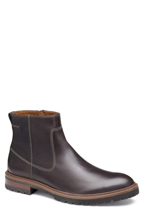 Shop Johnston & Murphy Barret Zip Boot In Charcoal Full Grain