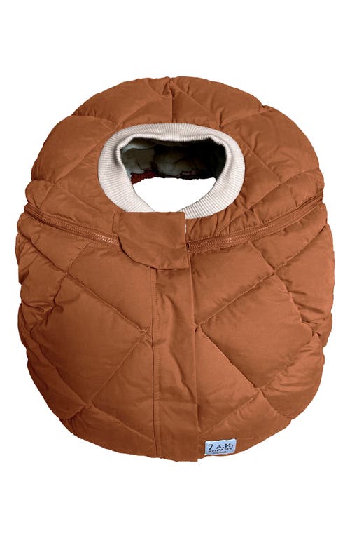7 A.M. Enfant 7 A.M. Faux Shearling Trim Car Seat Cocoon in Spice Quilted