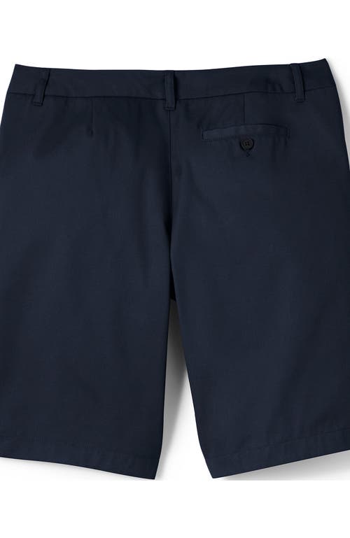 Shop Lands' End Plus Size Plain Front Blend Chino Shorts In Classic Navy