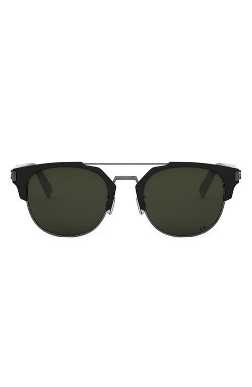 Shop Dior Cd Icon R1u 55mm Round Sunglasses In Matte Black/green