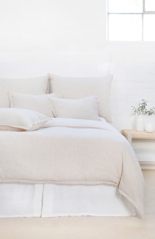 Shop Pom Pom At Home Connor Stripe Linen & Cotton Duvet Cover In Ivory/amber