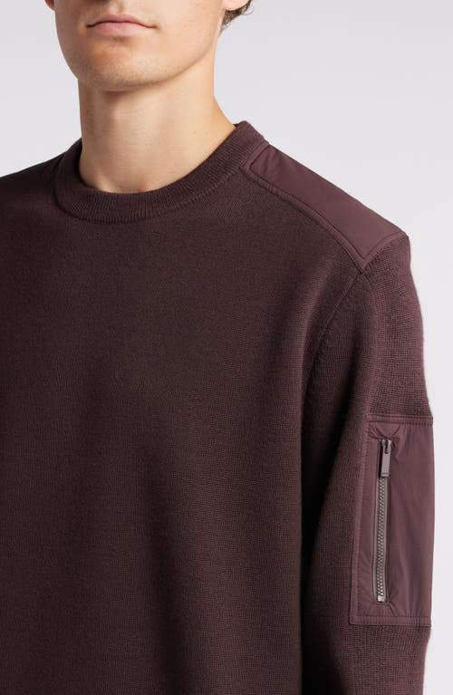 Shop Hugo Boss Boss Diego Mixed Media Sweater In Open Red