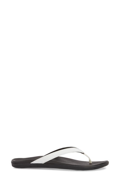 Shop Olukai Ho Opio Flip Flop In White/onyx