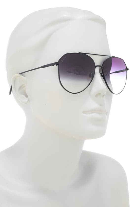 Shop Diff Jane 57mm Aviator Sunglasses In Matte Black Sharp Grey