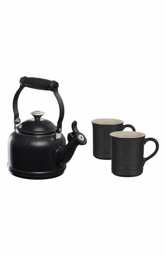 Viking 2.6 Quart Stainless Steel Whistling Tea Kettle, Black + Copper –  Domaci