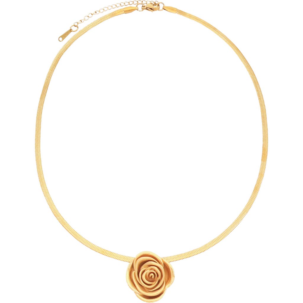 Petit Moments Brai Rose Pendant Necklace In Gold