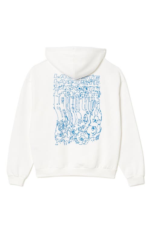 Shop Lacoste Graphic Hoodie Sweatshirt In White