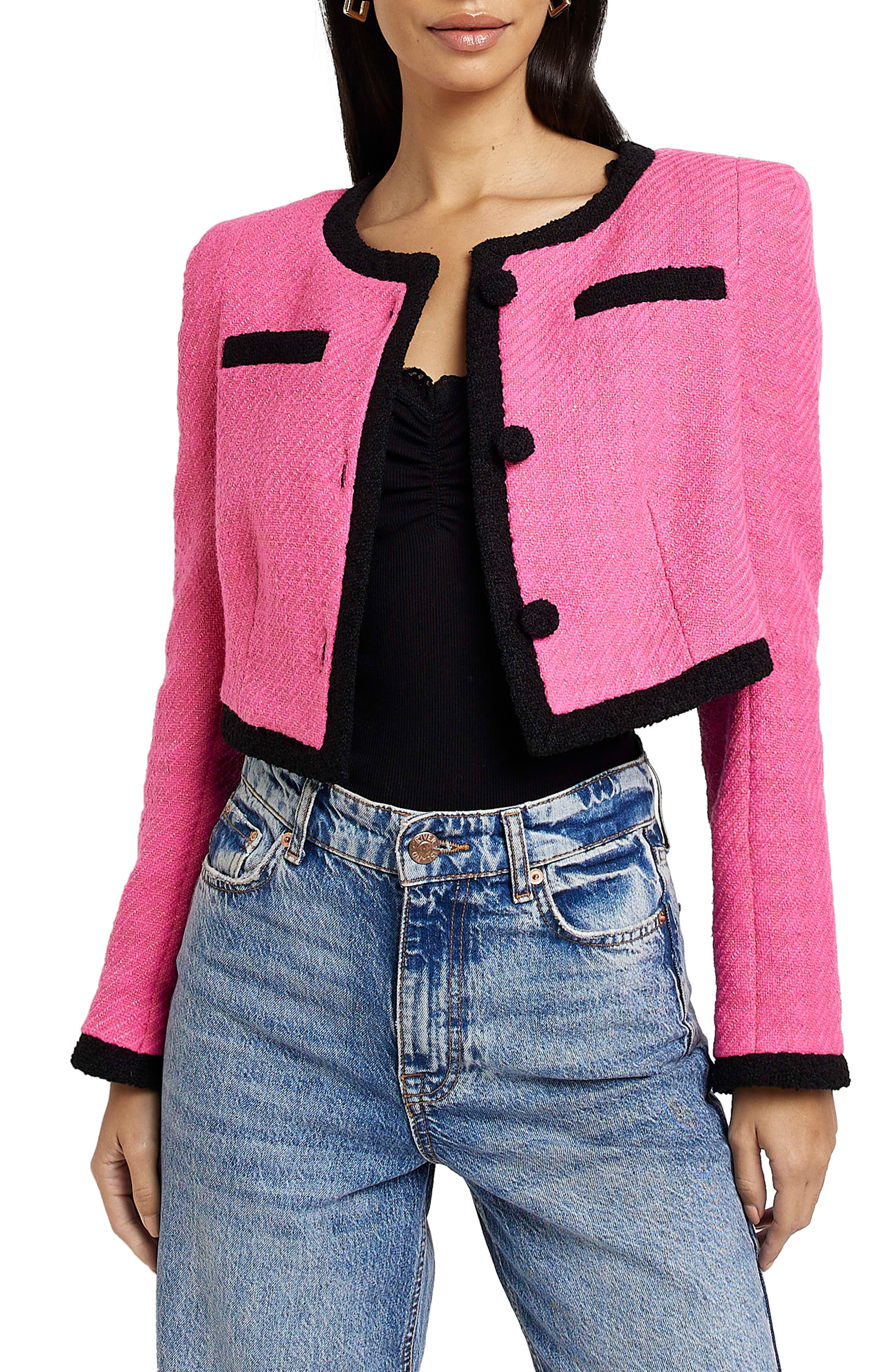 pale pink boucle jacket
