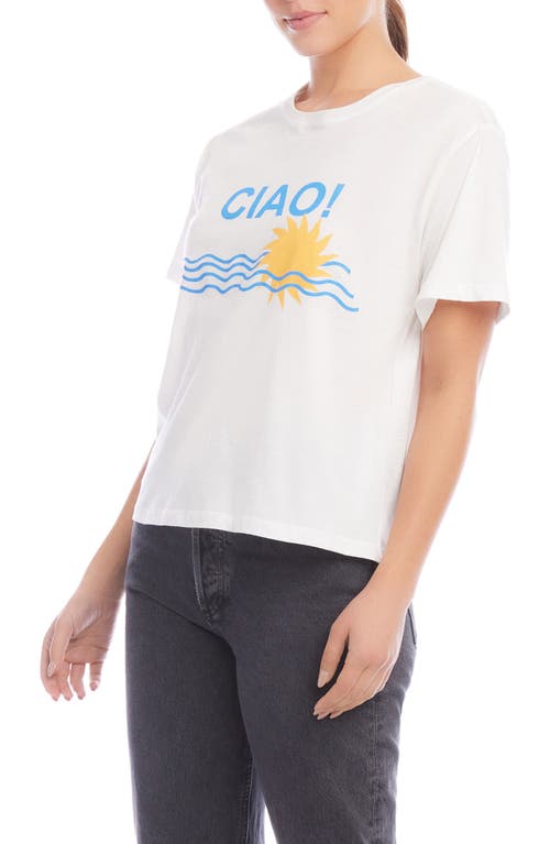 Shop Fifteen Twenty Ciao Organic Cotton Graphic T-shirt In Off White