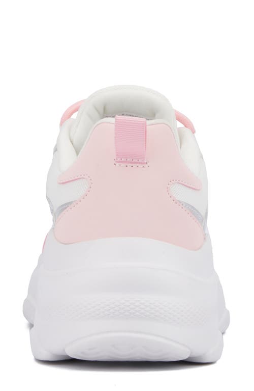 Shop Olivia Miller Show Off Sneaker In White/pink Combo