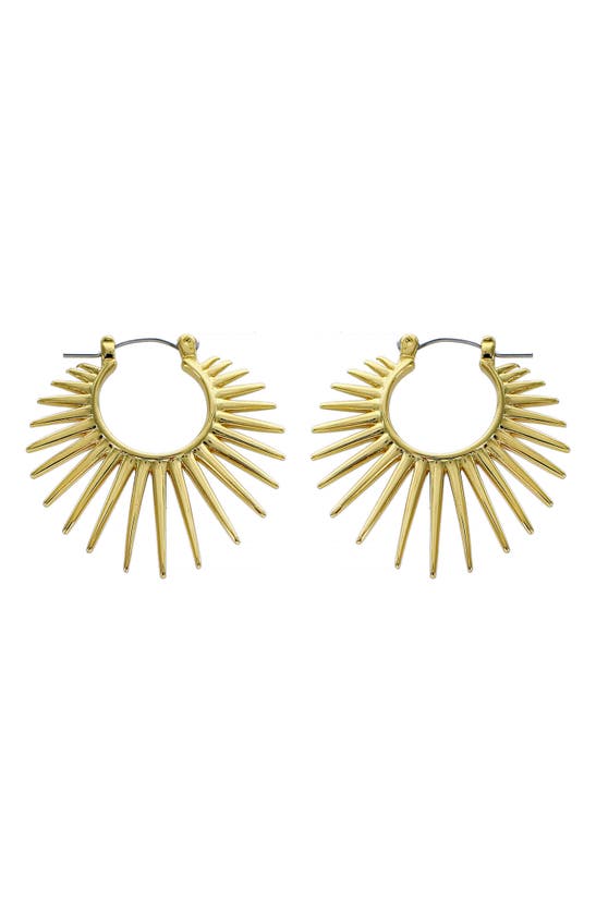 Panacea Sunburst Hoop Earrings In Gold