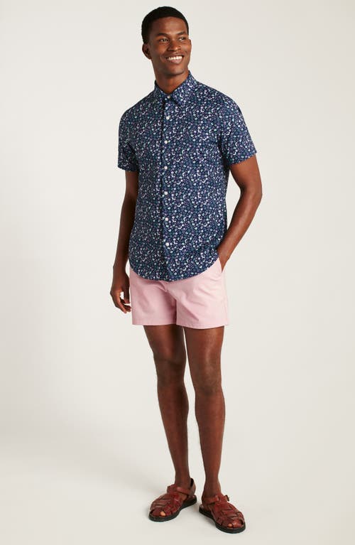 BONOBOS BONOBOS SLIM FIT FLORAL SHORT SLEEVE STRETCH BUTTON-UP SHIRT 