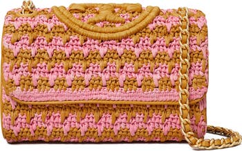 Tory Burch Small Fleming Soft Raffia Crochet Convertible Shoulder Bag
