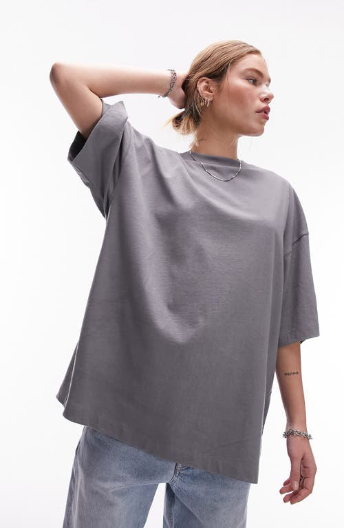 Topshop Oversize Drop Shoulder T-Shirt Grey at Nordstrom,