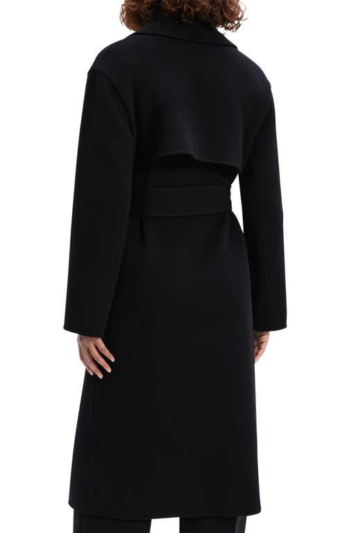 Shop Theory Wool Blend Trench Coat In Black