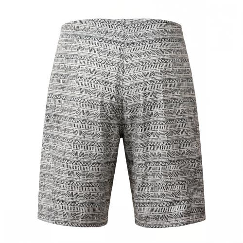 Uv Skinz Coastal Board Shorts In Cool Grey Aztec Stripe