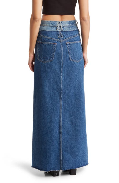 SLVRLAKE SLVRLAKE RE-WORK DALLAS DOUBLE HIGH WAIST ORGANIC COTTON DENIM MAXI SKIRT