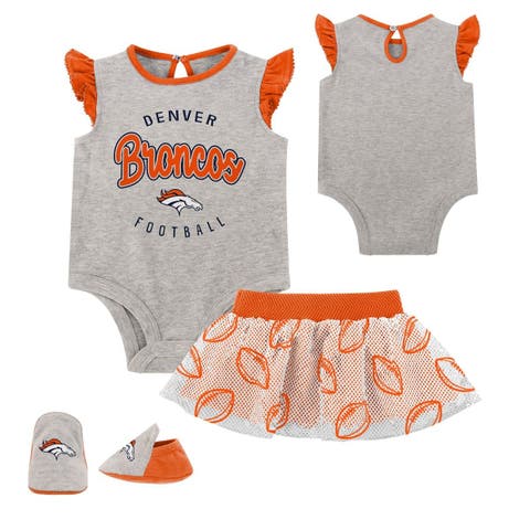 Girls Infant Heather Gray/Black Cincinnati Bengals All Dolled Up  Three-Piece Bodysuit, Skirt & Booties Set